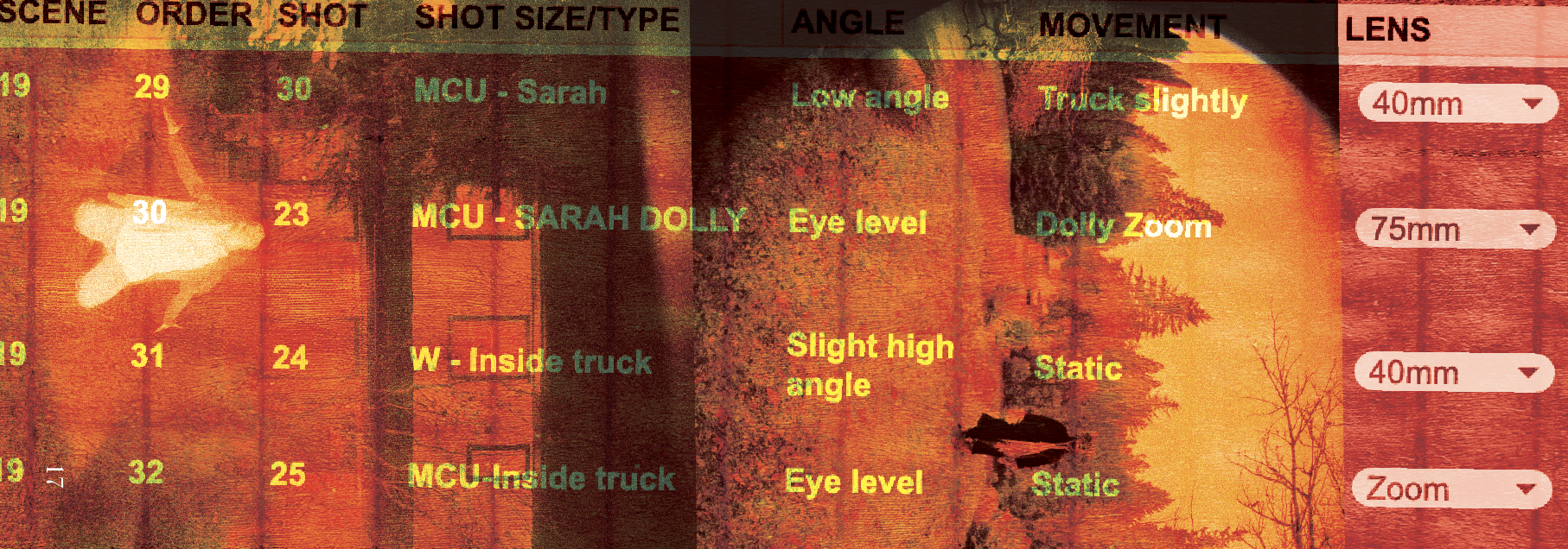 Shot list for Hypnos Lullaby: Where Dreams Come to Die